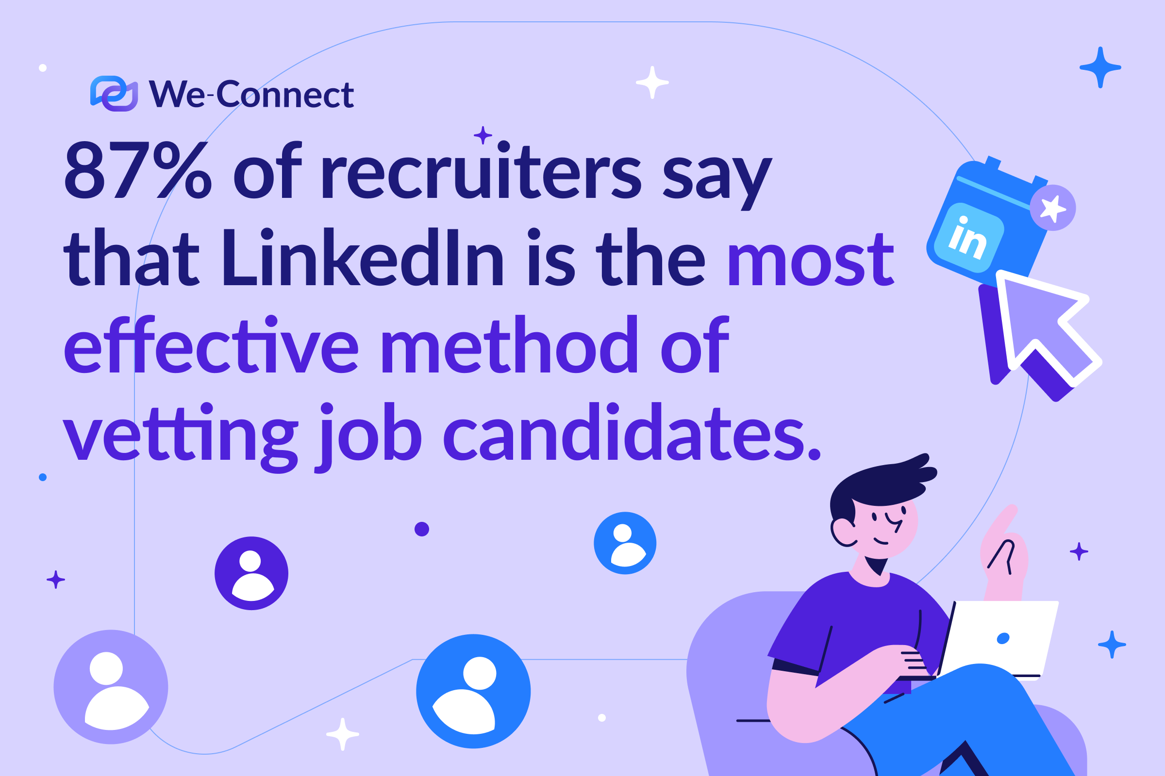 87% of recruiters say that LinkedIn is the most effective method of vetting job candidates.